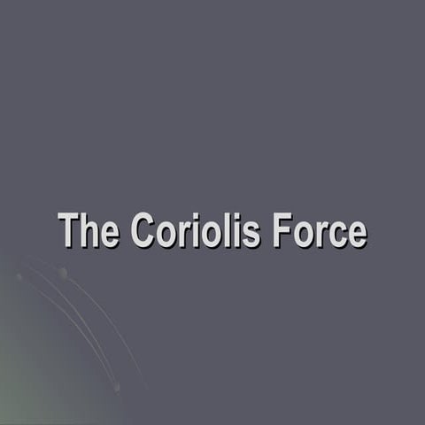 Coriolis force and winds of the atmosphere -Climatology Chapter