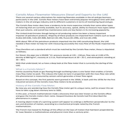 coriolis mass flow meter for Power Generation | DOCX