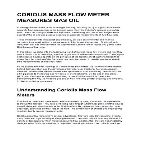 CORIOLIS MASS FLOW METER MEASURES GAS OIL.docx