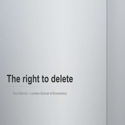 The right to delete