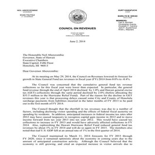 Council on Revenues May 2014 Forecast