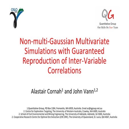Cornah and vann 2012 non mg multivariate cs - presentation