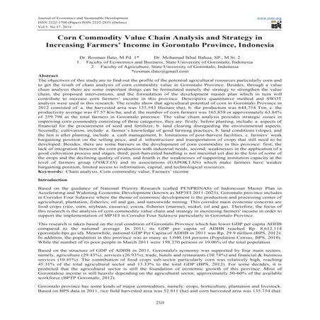 Corn commodity value chain analysis and strategy in