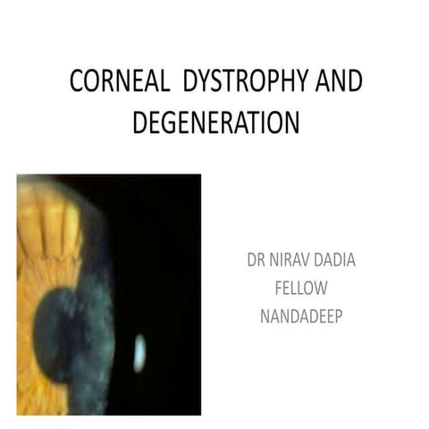 Corneal  dystrophy and degeneration