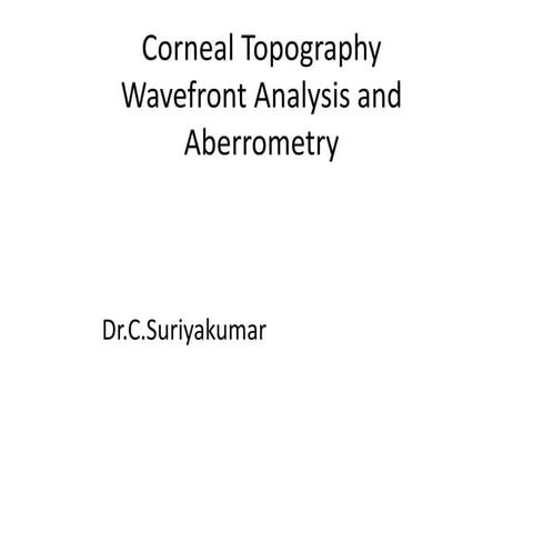 Corneal topography wavefront analysis
