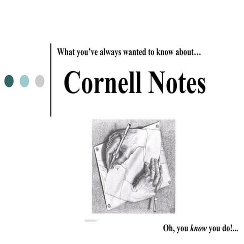 Cornell Note is very popular in improving students english skills. This metho...