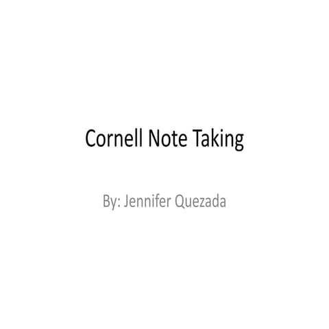 Cornell note taking | PPTX