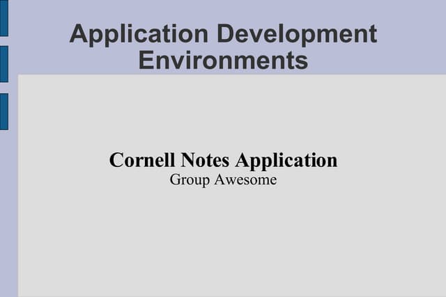 Cornell Presentation