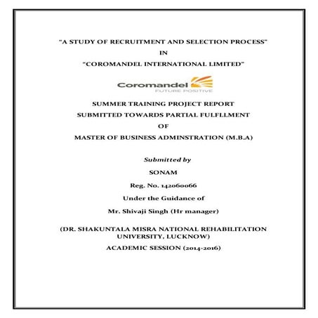 Coromandel project report