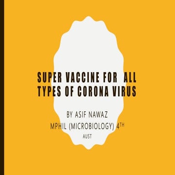 Super vaccine for  all types of corona virus