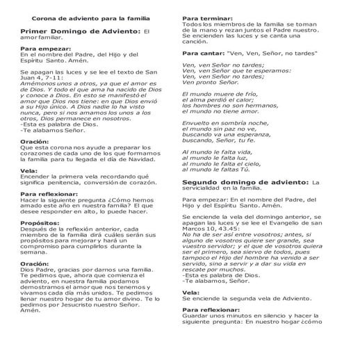 Corona de adviento para la familia