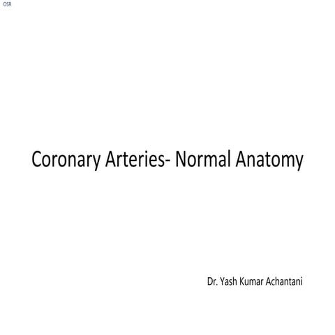Coronary artery anatomy