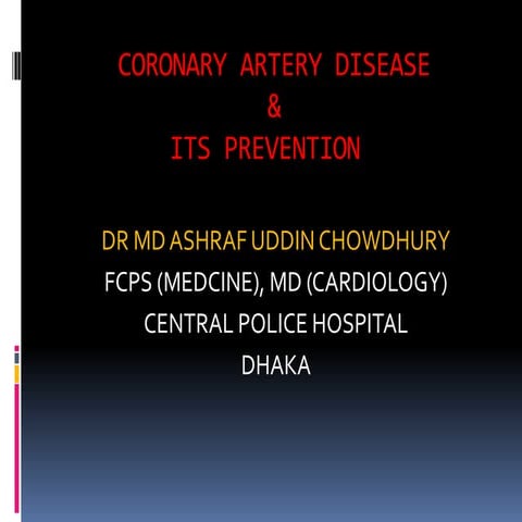 Coronary artery disease & its prevention | PPTX