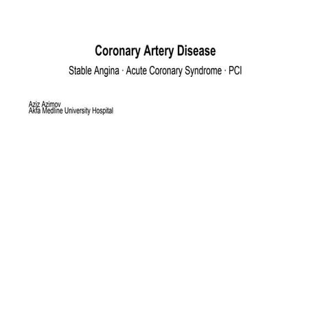 Comprehensive Overview of Coronary Artery Disease: Diagnosis ...