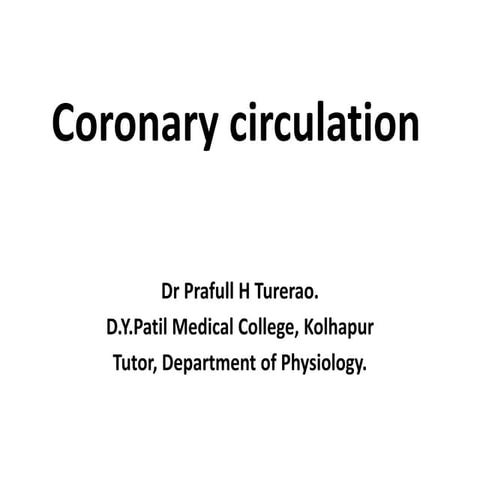 Coronary circulation