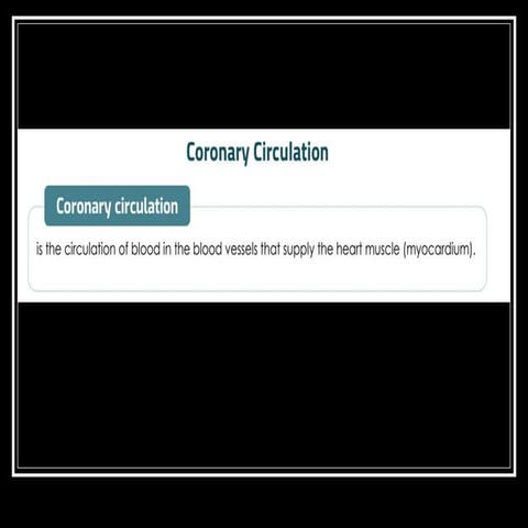 Coronary circulation