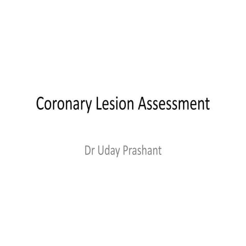 Coronary lesion assessment