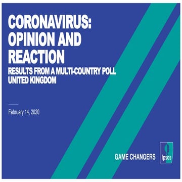 Coronavirus Opinion and Reaction - Ipsos MORI