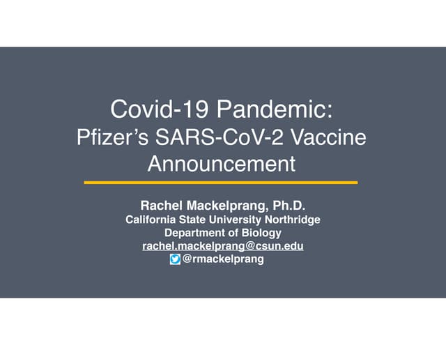 Pfizer's SARS-CoV-2 Vaccine Announcement