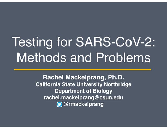 SARS-CoV-2 testing: methods and problems