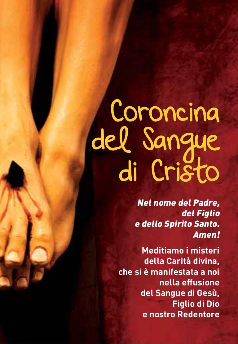 Coroncina Al Preziosissimo Sangue Di Gesù Pdf