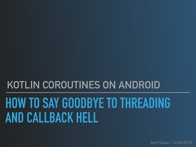 Coroutines