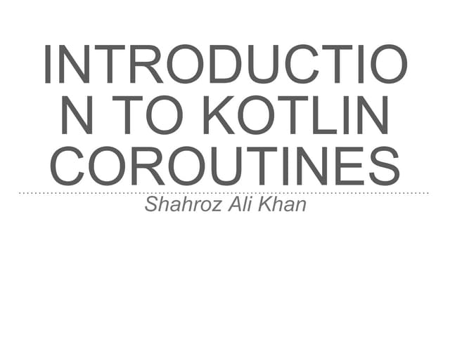 Coroutines talk ppt