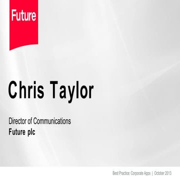 Chris Taylor, Future plc, Strategic Thought