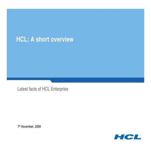 HCL Corporate Presentation Nov 2008