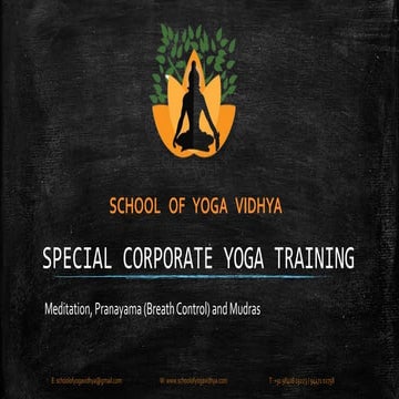 Corporate Yoga Training  Program - Meditation, Pranyama and Mudras