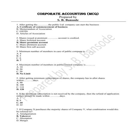 Corporate Accounting 