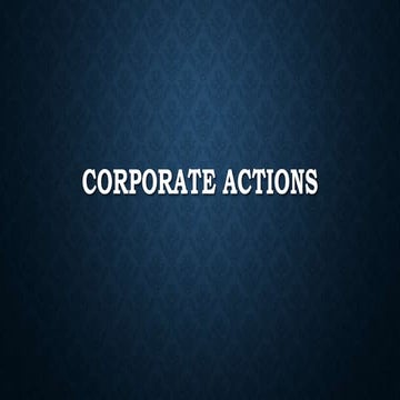 Corporate action and Reference Data Management Intro