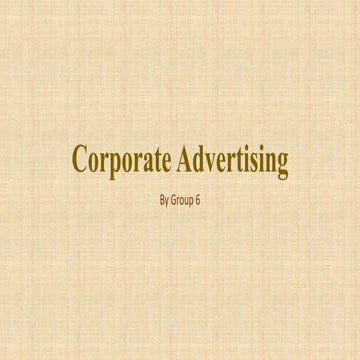 Corporate Advertising