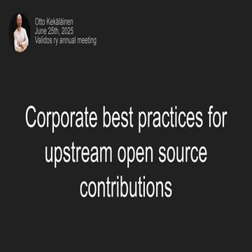 Corporate best practices for upstream open source contributions | PDF