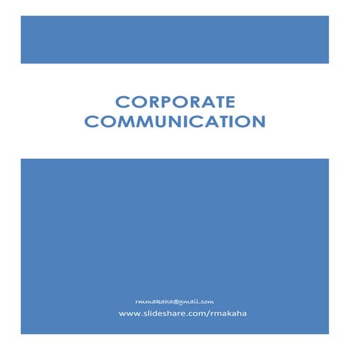 CORPORATE COMMUNICATION