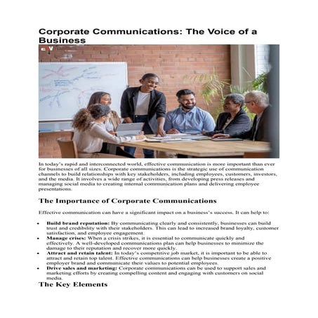 Master Corporate Communications: Role, Importance, And Future Trends | Enterp...