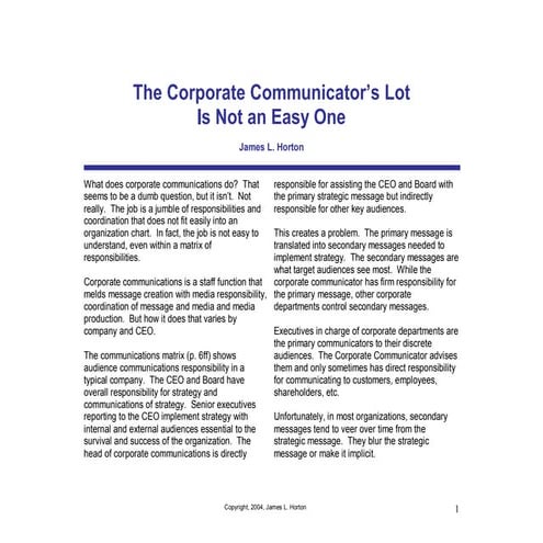 Corporate communicationsjob