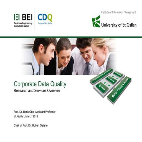 Corporate Data Quality: Research and Services Overview