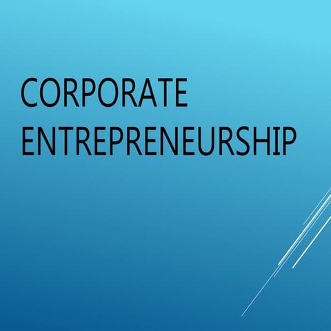 Corporate entrepreneurship