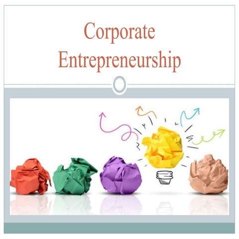 Corporate entrepreneurship   