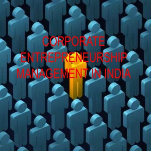 Corporate entrepreneurship management in india