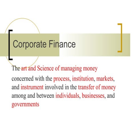 Corporate finanace