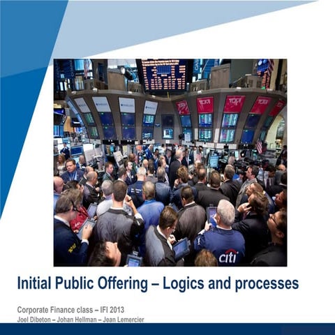 Corporate finance the Initial Public Offering process