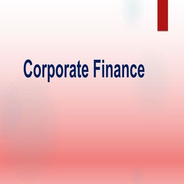 Corporate finance notes1 