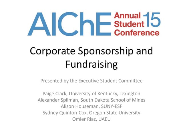 Corporate fundraising and sponsorship