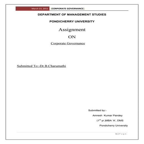 Corporate governance