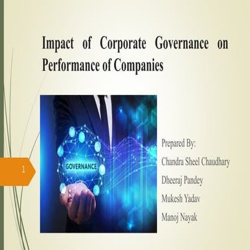 Impact of corporate governance on Performance of companies | PPTX