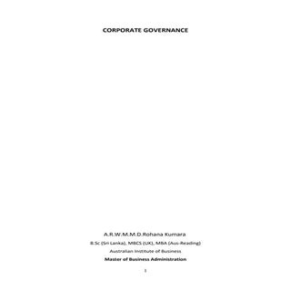 Corporate Governance - AIB (MBA) 2015