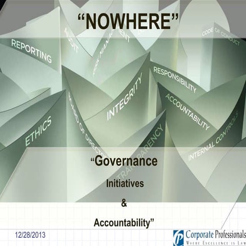 Corporate Governance - Initiatives and Accountability