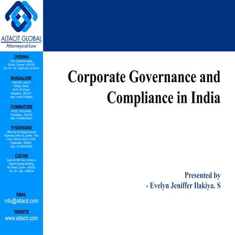 Corporate Governance and Compliance in India